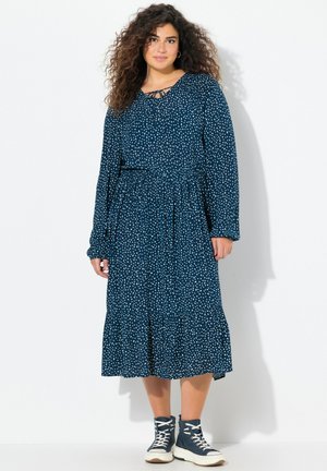 POLKA DOT LONG SLEEVE - Vapaa-ajan mekko - inky blue