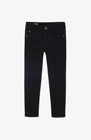 Slim-Fit schwarze Jeans aus Denim. Mit einem Fünf-Taschen-Design, Metallknopfverschluss und dezenten Nähten am Bund und an den Taschen.