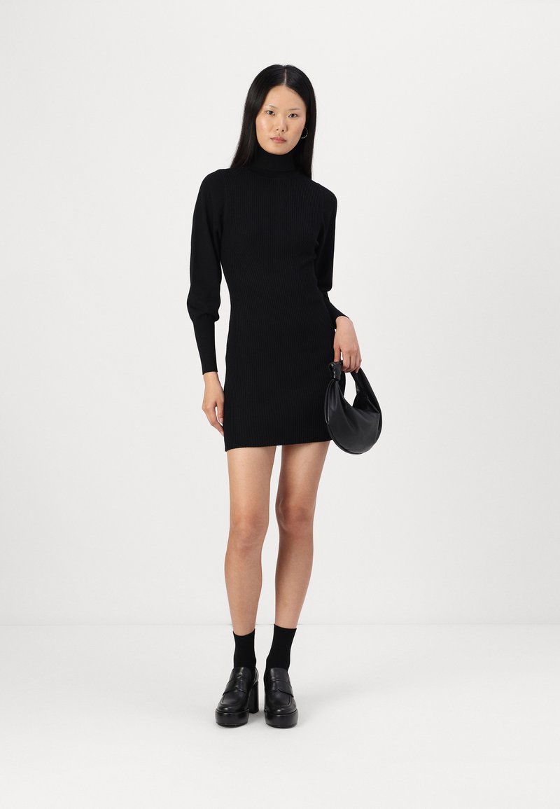 little black dress halloween costume ideas Zip Up Short Sleeve Shift Dress Black