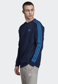adidas Originals 3-STRIPES CREWNECK SWEATSHIRT - Sweatshirt - blue