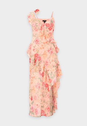 New Look, FLORAL RUFFLED MIDI - Vestido de fiesta - orange