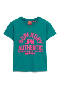 Superdry & Co PUFF - Print T-shirt - ocean green marl