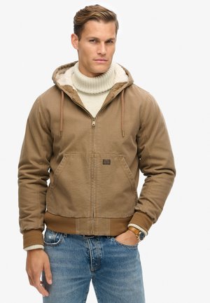 Superdry & Co VINTAGE WORKWEAR HOODED - Giacca di jeans - denim co tobacco