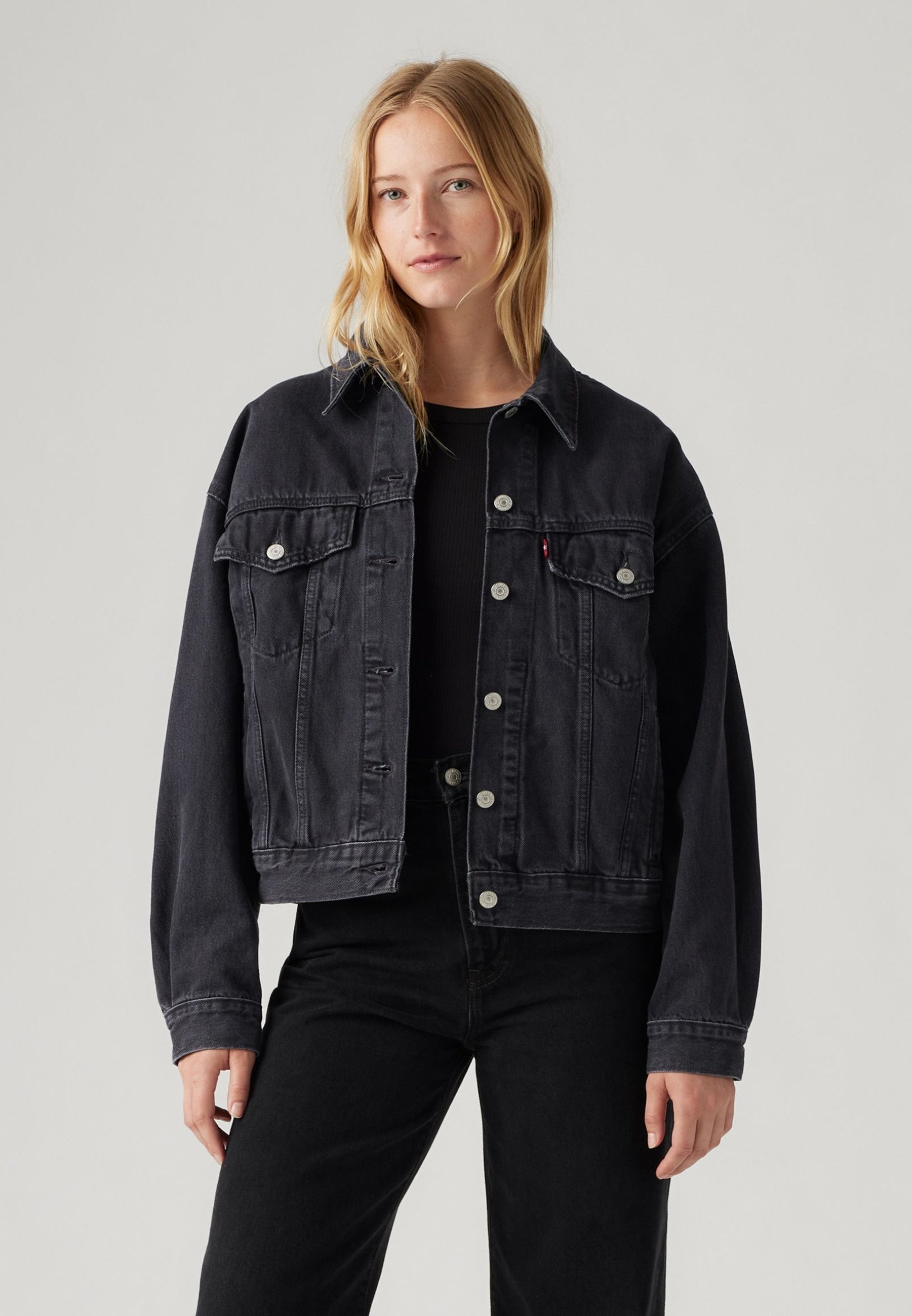 Levi's® 90S TRUCKER - Denim jacket - road less traveled/black