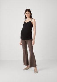 Even&Odd Maternity Hlače - mottled dark brown