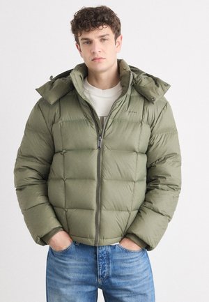 DETACHABLE HOOD - Gewatteerde jas - dusty olive