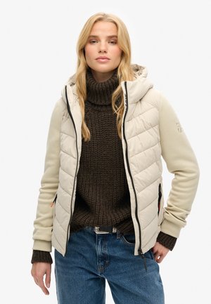 HOODED STORM HYBRID PADDED - Winter jacket - pelican beige