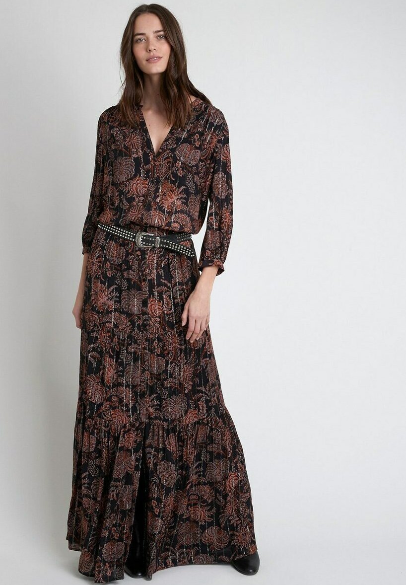 Maison 123 Maxikleid Noir Schwarz Zalando De