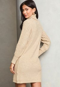 Lipsy PETITE FIT - CABLE COWL  - Pulóverruha - beige