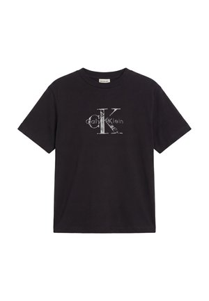 Calvin Klein Jeans, BOXY HAND DRAWN MONOLOGO  - T-shirts print - black