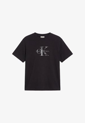 Calvin Klein Jeans, BOXY HAND DRAWN MONOLOGO - T-shirts print - black