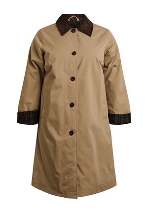 Zizzi, MITTELLANGE JACKE MIT CORDKRAGEN - Κλασικό παλτό - beige