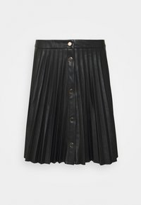 VILA VIAMINA SHORT BUTTON COATED SKIRT - Fustă plisată - black