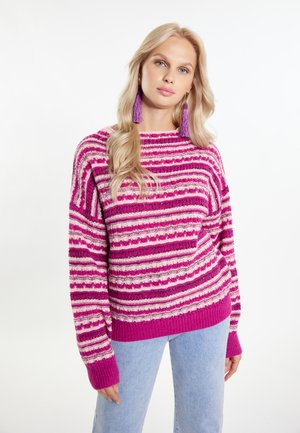 IZIA MAHISHA - Neule - beerenpink mehrfarbig