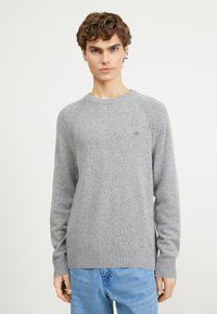 GANT - BICOLORED RAGLAN C-NECK - Svetrík - dark grey Miniatúrny obrázok 1