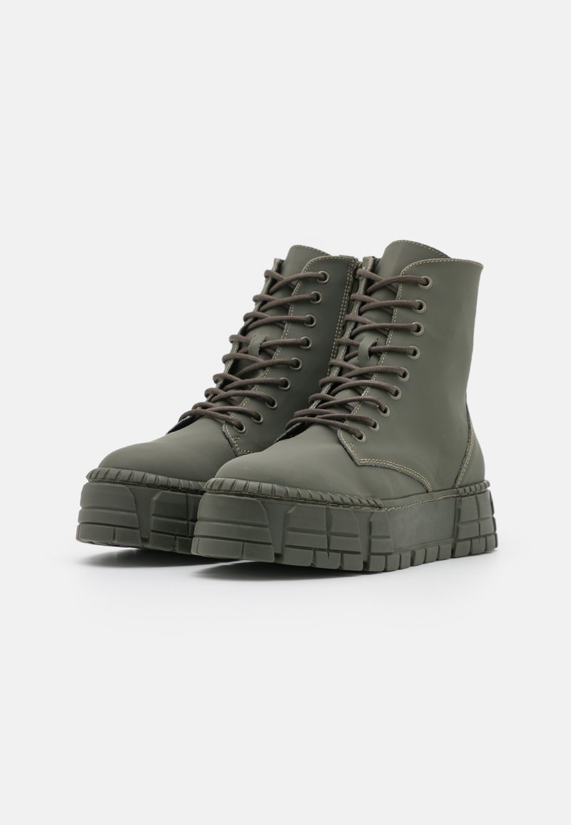 Damen Ankle Boots | Steve Madden FROUZY Plateaustiefelette dark khaki rain/khaki - KU92549 Damen Ankle Boots | Steve Madden FROUZY Plateaustiefelette dark khaki rain/khaki - KU92549