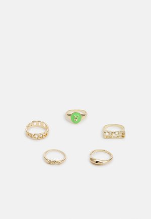 CINDY RING 5 PACK - Anel - gold-coloured/pastel green
