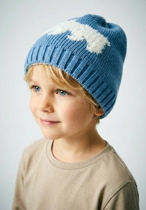 Sterntaler, STRICKMÜTZE EISBÄR MIT RIPPENSTRICK BÜNDCHEN - Beanie - mittelblau