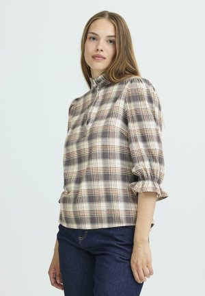 EVIE - Blúzka - navy green brown check