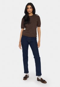 Saint Tropez MILASZ SS - T-shirt - bas - dark oak melange