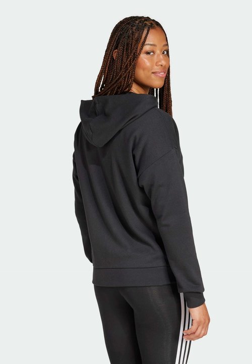 adidas Essentials Linear Full-Zip French Terry Hoodie Black/White — foto 2