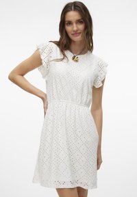 VMTASSA FRILL SHORT DRESS  - Džersio suknelė - snow white