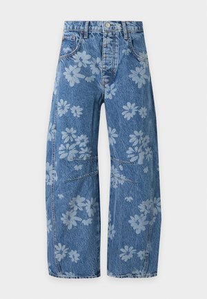 Free People, GOOD LUCK PRINTED - Jean boyfriend - blue denim