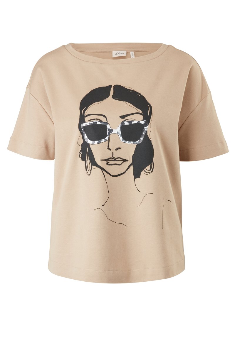 s.Oliver BLACK LABEL T-shirt print beige s.Oliver BLACK LABEL T-shirt print beige
