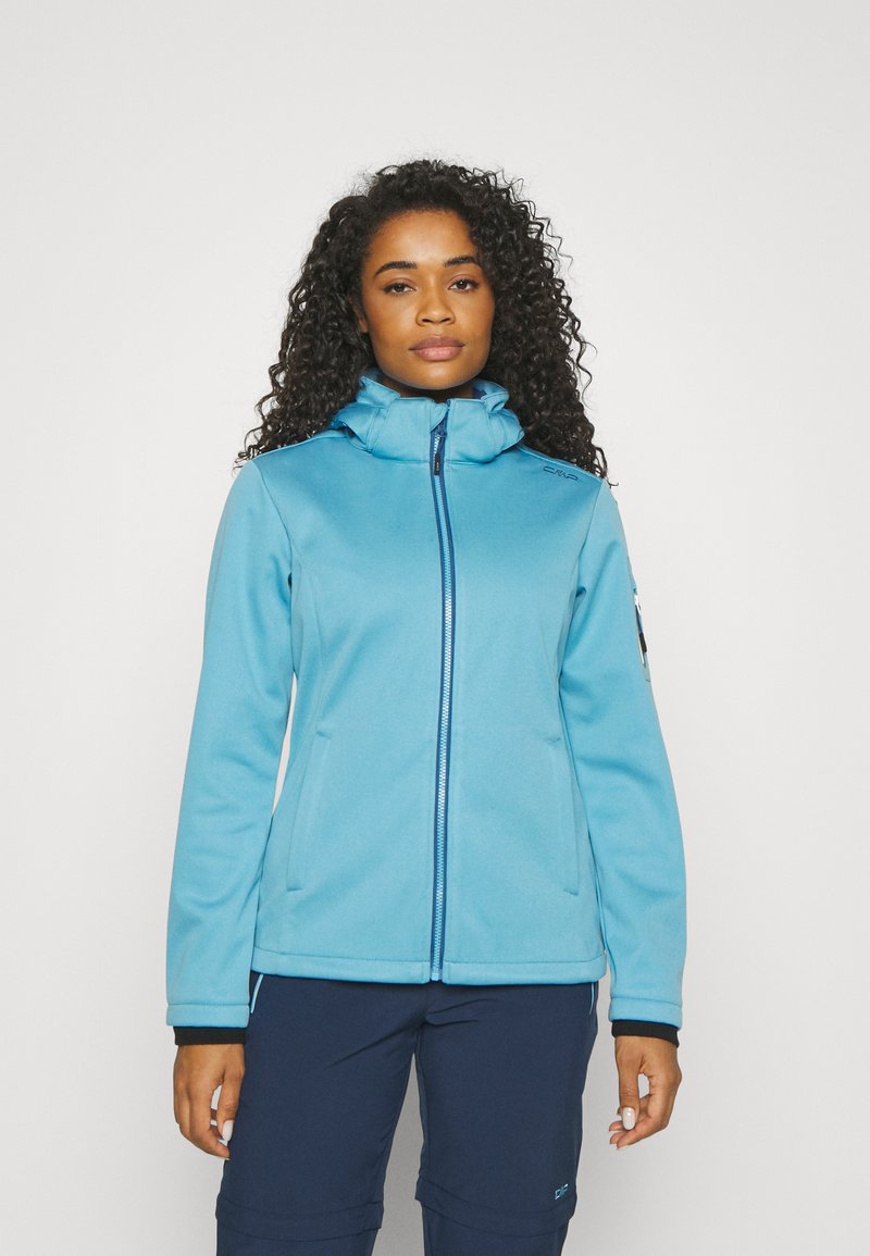 CMP WOMAN JACKET ZIP HOOD Giacca softshell cielo melange/celeste