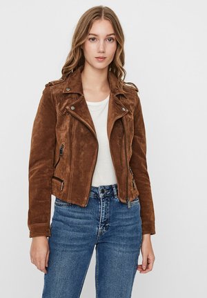 Vero Moda Lederjacke - cognac