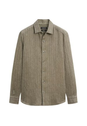 Massimo Dutti, 100% LINEN REGULAR FIT STRIPED SHIRT - Hemd - dark green