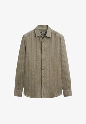 Massimo Dutti, 100% LINEN REGULAR FIT STRIPED SHIRT - Hemd - dark green