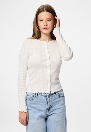 Pieces PCMARIE CARDIGAN - Gilet - cloud dancer
