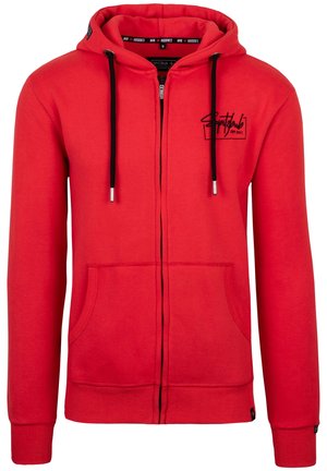 Sweater met rits - red