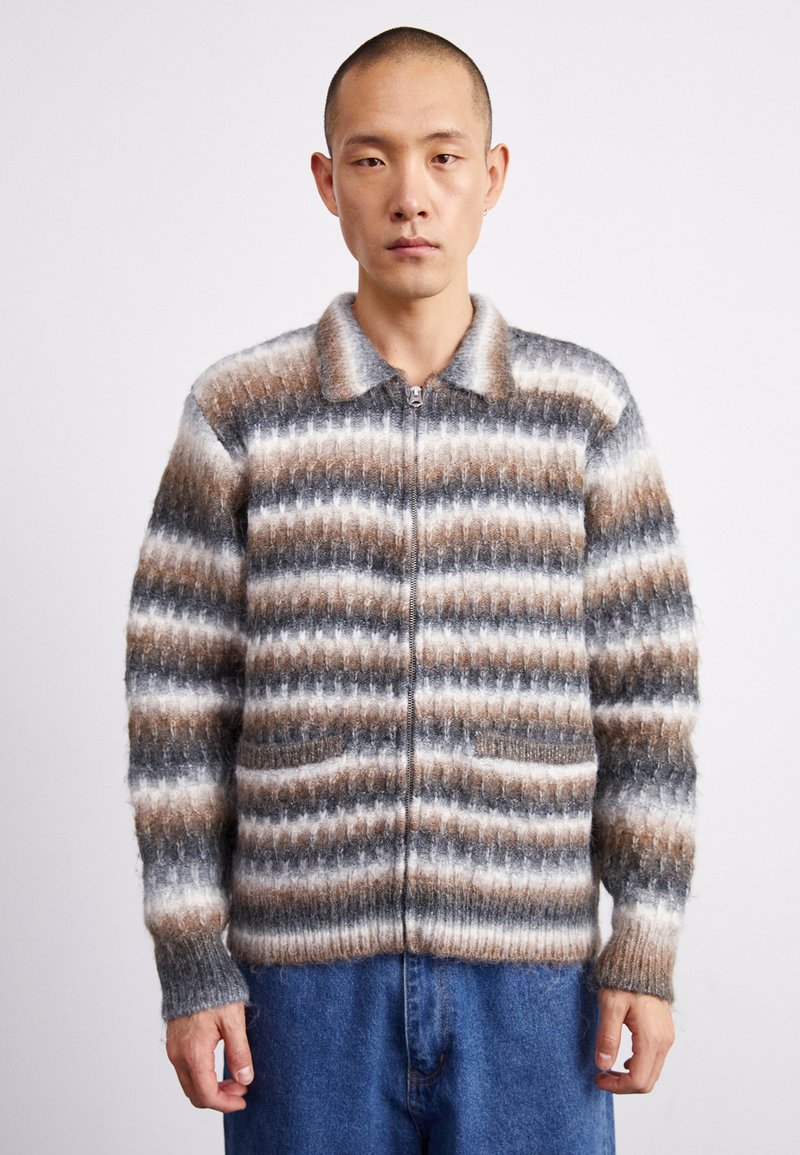 Obey Clothing REGGIE ZIP UP CARDIGAN - Jopica - black multi