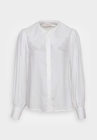 ULVA EMBROIDERY - Blusa com botões - offwhite
