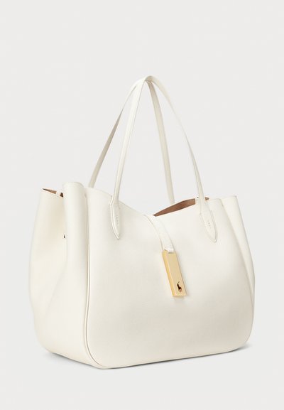 Polo Ralph Lauren POLO ID LEATHER LARGE TOTE - Kandekott - ivory