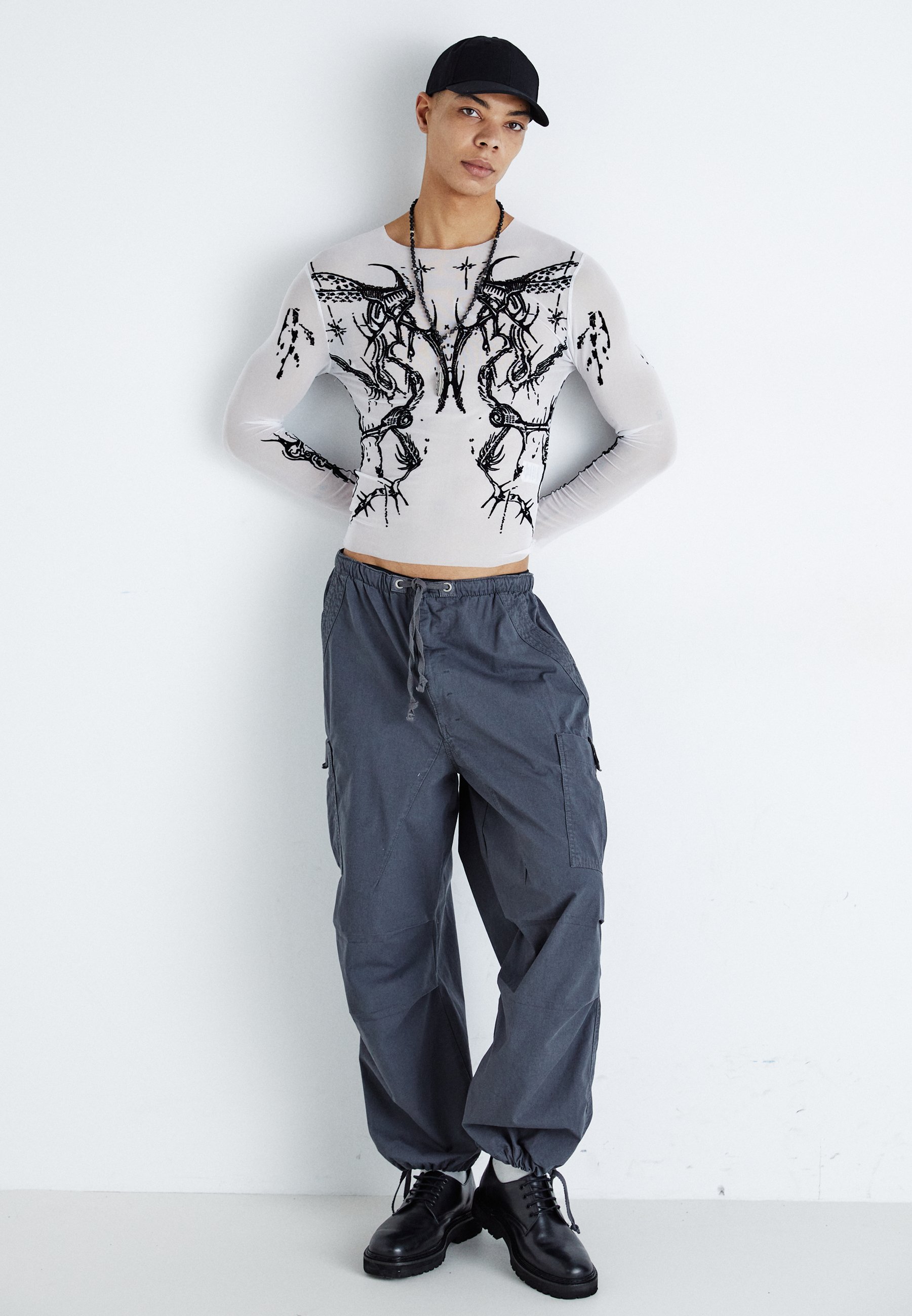 Jaded London VINTAGE PARACHUTE PANTS - Cargo trousers - grey