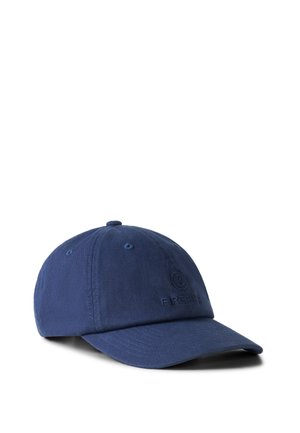 Marineblauwe baseballpet met gebogen klep en subtiel geborduurd logo aan de voorkant, getoond tegen een witte achtergrond.