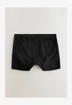 Juodos vyriškos boxeriai, pagaminti iš minkštos medvilnės, su pažymėtu elastingu juosmeniu ir lygia tekstūra, turintys prigludusį dizainą.