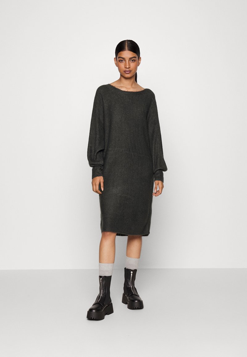 Vero Moda Petite VMRUBELLEFILE BOAT SHORT DRESS PETITE - Vestido de dia - dark grey melange