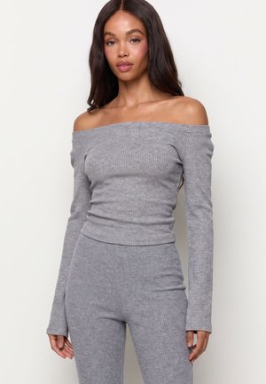 Balmohk, TOP ASYMMETRIC CUT &AMP; SEW - T-shirt à manches longues - medium grey melange1