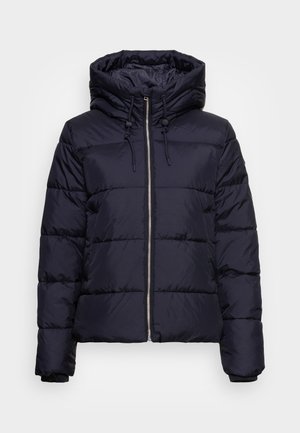 SHORT PUFFER JACKET WITH HOOD ZIPPED FRONT WELT POCKETS - Winter jacket - true navy