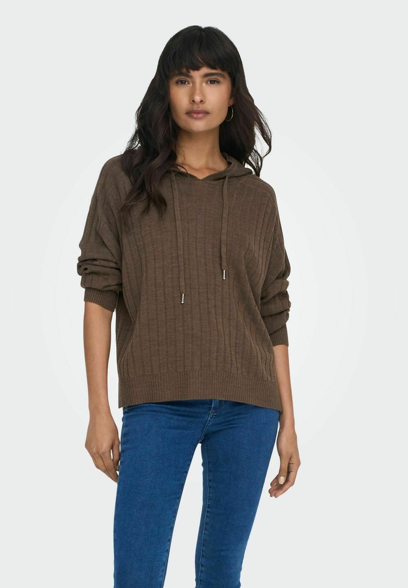 ONLY ONLNEW TESSA HOOD DETAIL - Maglione - chestnut