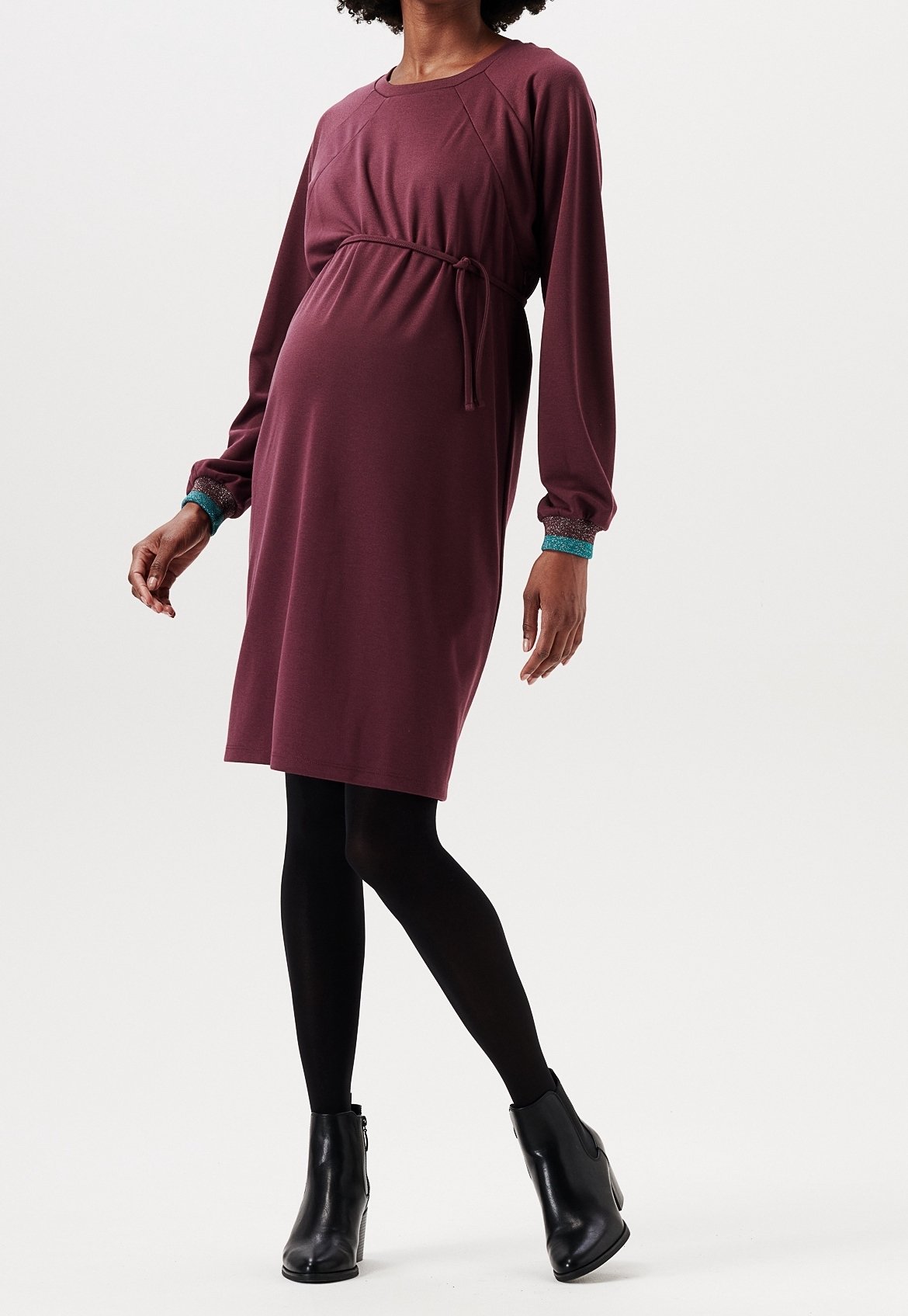 dark brown maternity dress Light Mocha Brown Maternity Midi Beach Dress