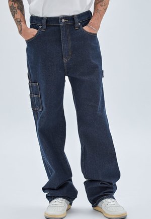 Jeans Uomo Dangerous DNGRS Loose Fit - Azzurro Sbiadito - 100% Cotone Con Tasche Portamonete E Cuciture Decorative