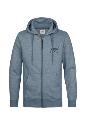 Petrol Industries, MELANGE ZIP HOODIE OAKWOOD - Sweater met rits - storm blue