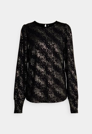 ONLY Tall ONLPELLA FOIL PUFF - Blouse - black/gold