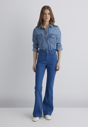 SAMARA - Bootcut jeans - cool blue glam