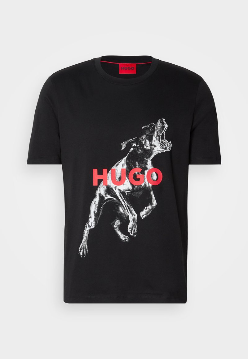 HUGO T-shirt print zwart